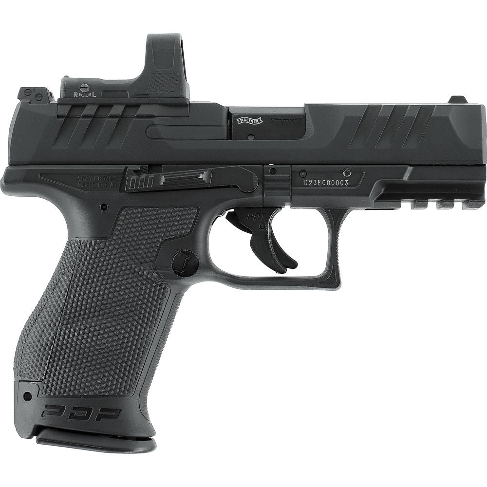 Walther PDP Compact 4" 4,5 BB Set – CO₂ Blowback Luftdruckwaffe mit Umarex RDS 8