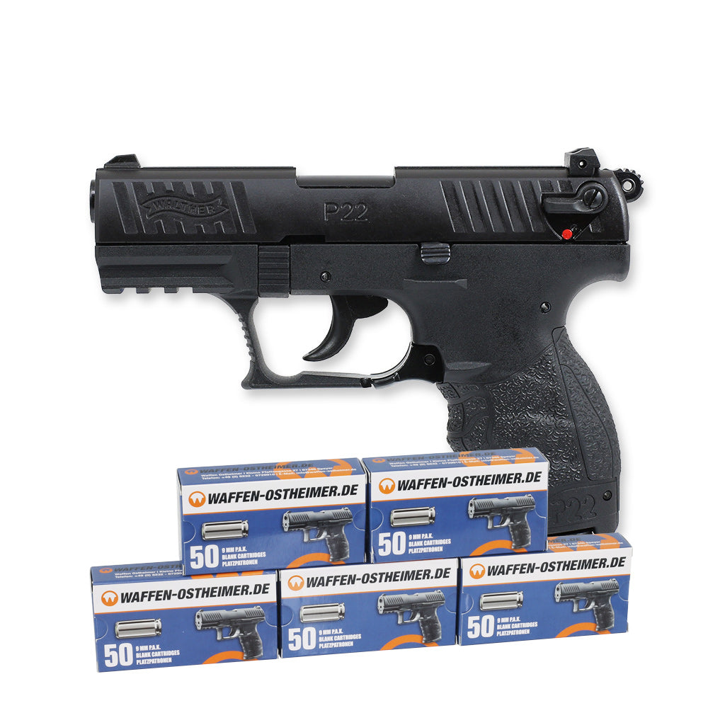 Walther P22Q Schreckschuss 9mm PAK Sparset +250 Knallpatronen