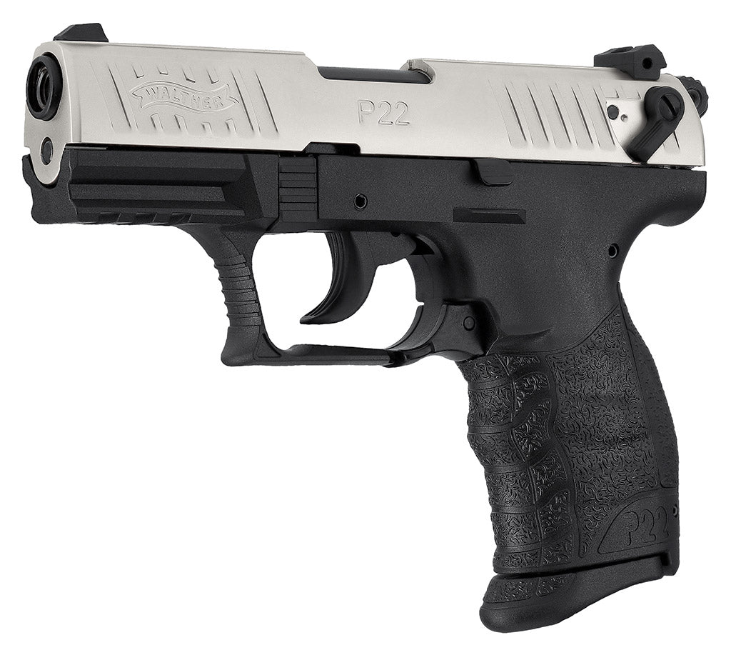 Walther P22Q Nickel Schreckschuss 9mm PAK - Mit Wechselgriffrücken