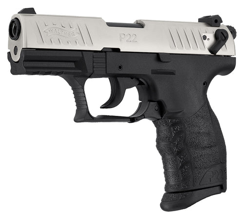 Walther P22Q Nickel Schreckschuss 9mm PAK - Mit Wechselgriffrücken