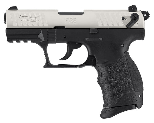 Walther P22Q Nickel Schreckschuss 9mm PAK - Mit Wechselgriffrücken
