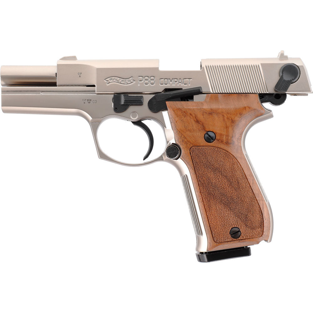 Walther P88 Mattvernickelt / Holzgriff Schreckschuss 9mm PAK