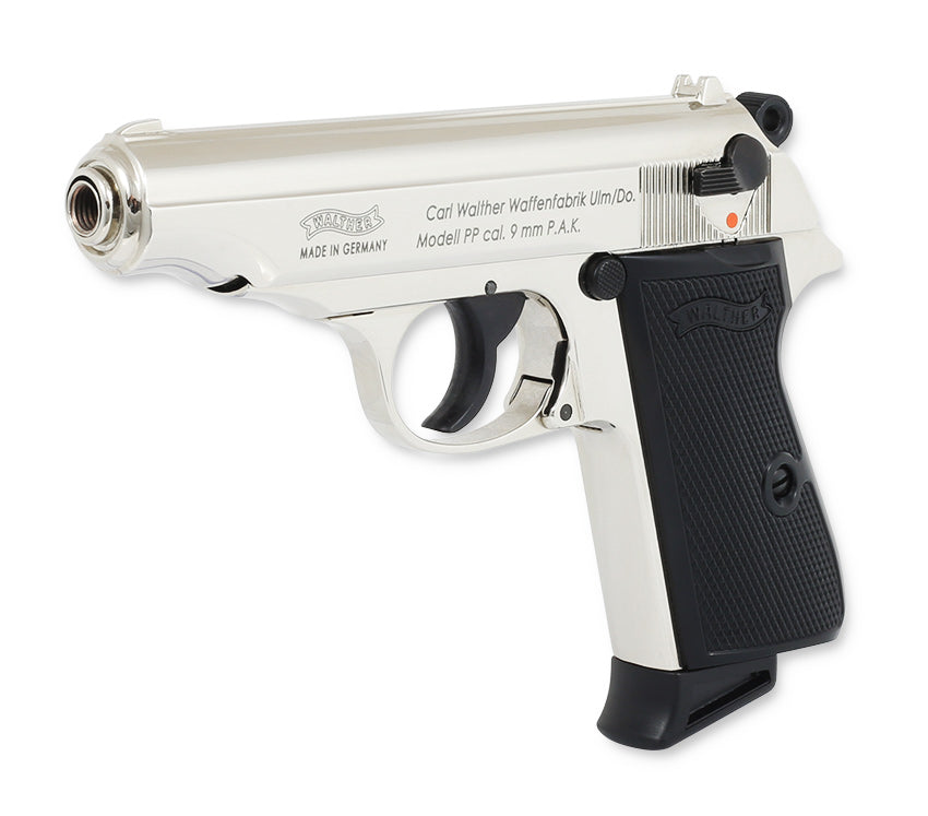 Walther PP polished chrome Schreckschuss Pistole 9mm PAK