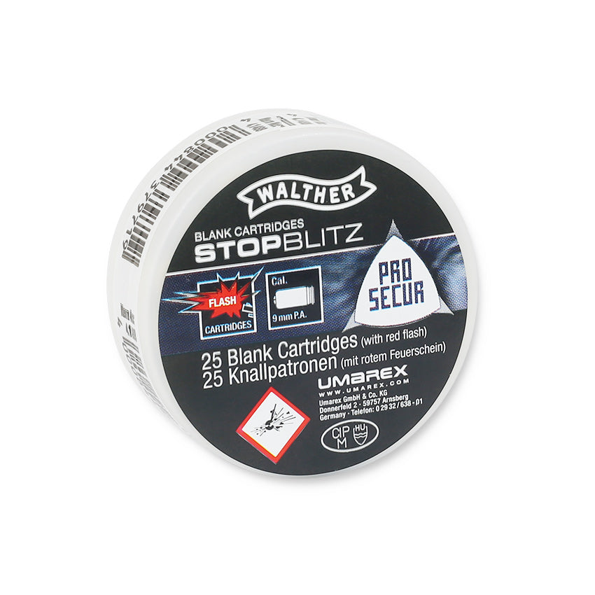 Walther Stopblitz 9mm PAK Knallpatronen für Schreckschuss
