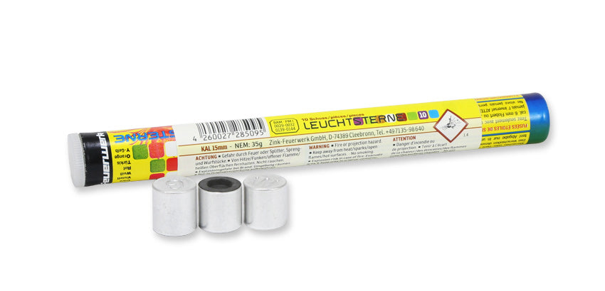 Leuchtsterne 10 Farben 10 tlg. Zink Pyro Feuerwerk für Schreckschuss