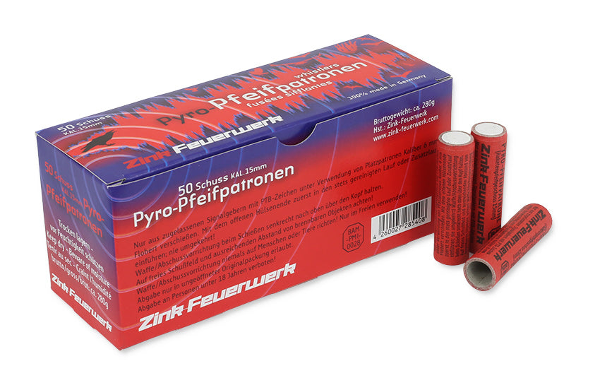 Pfeifpatronen 50 tlg. Zink Pyro für Schreckschuss Waffen