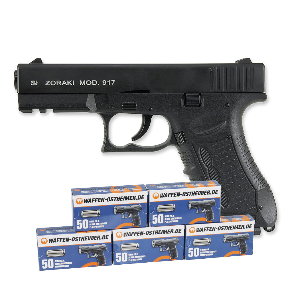 Zoraki 917 Schwarz Schreckschuss 9mm PAK Sparset +250 Knallpatronen