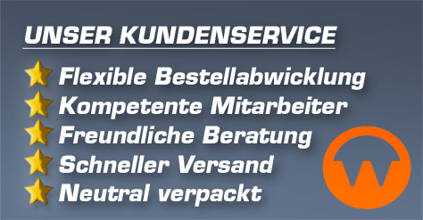Unser Service: Flexible Bestellabwicklung - Kompetente Mitarbeiter - Freundliche Beratung - Schneller Versand - Neutral verpackt
